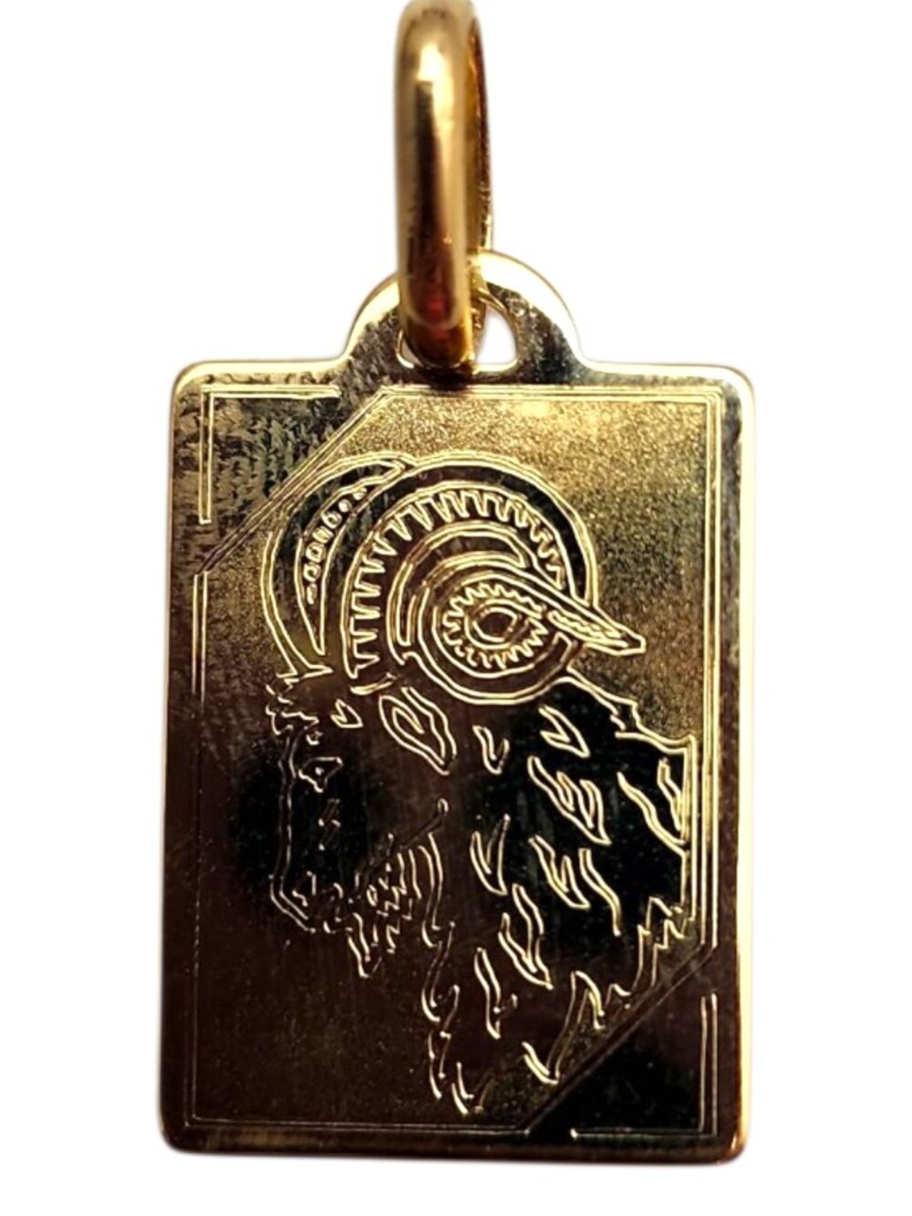 18K Yellow Gold Ram Tag Pendant #25323